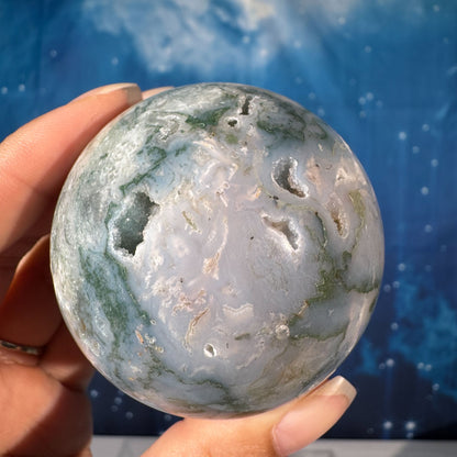 Moss Agate Sphere – 0.301 kg