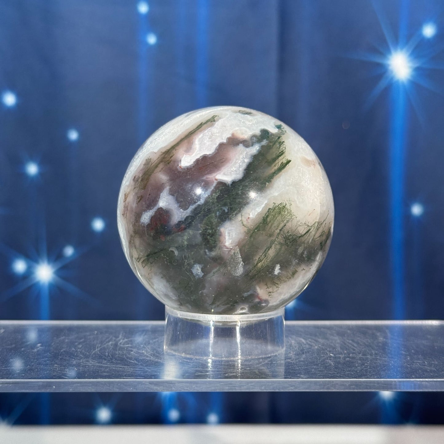 Moss Agate Sphere – 0.272 kg