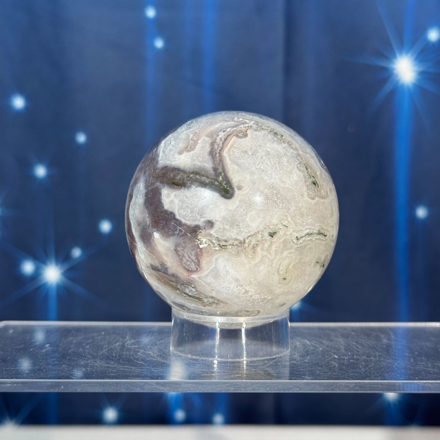 Moss Agate Sphere – 0.272 kg