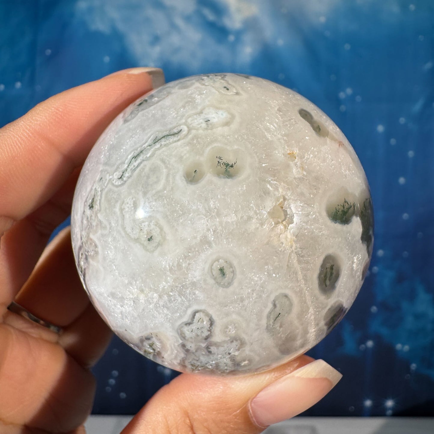 Moss Agate Sphere – 0.272 kg