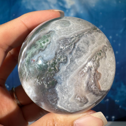 Moss Agate Sphere – 0.272 kg