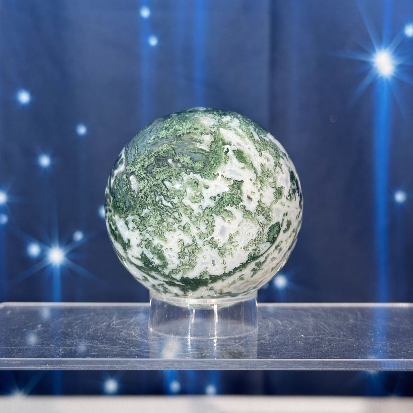 Moss Agate Sphere – 0.272 kg
