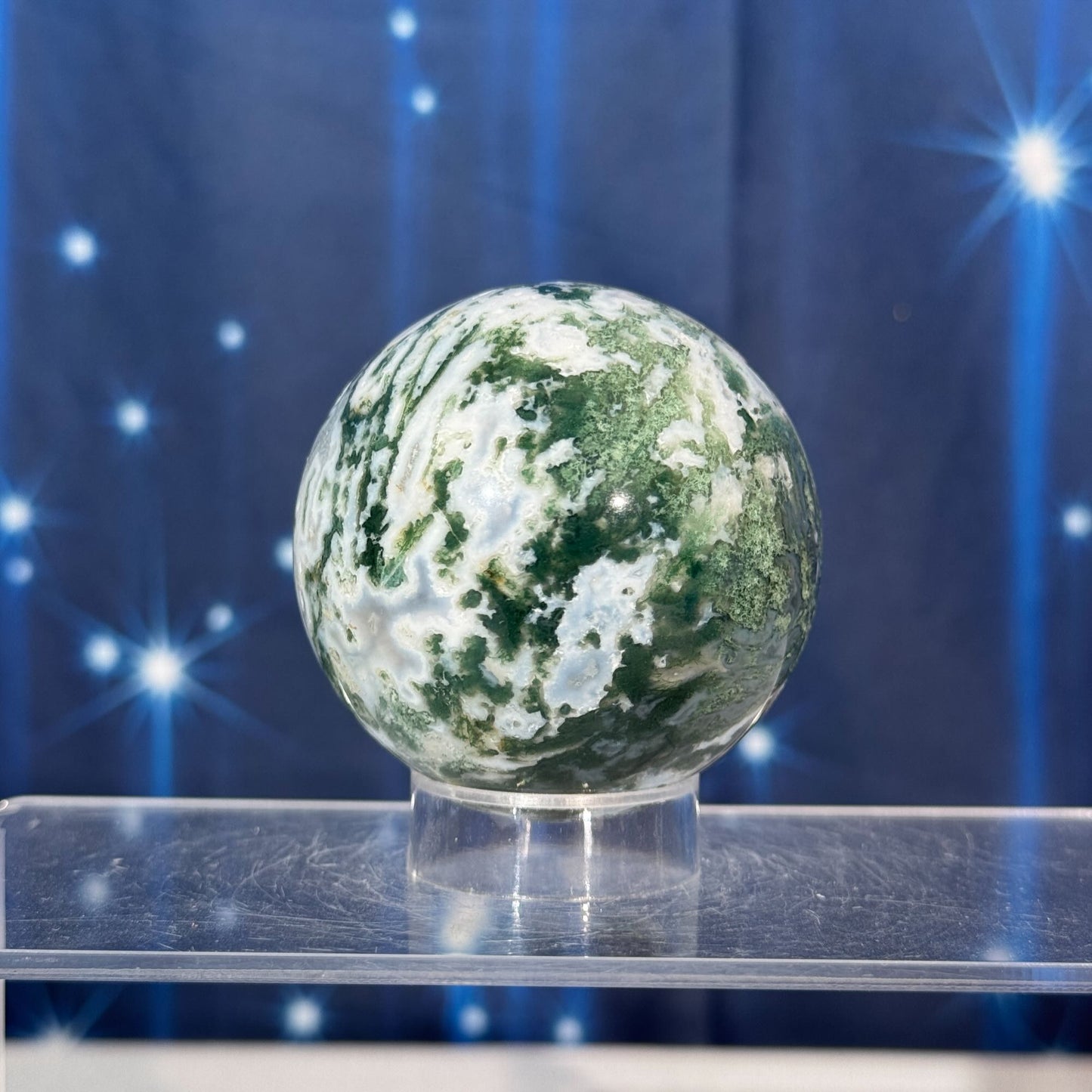 Moss Agate Sphere – 0.272 kg