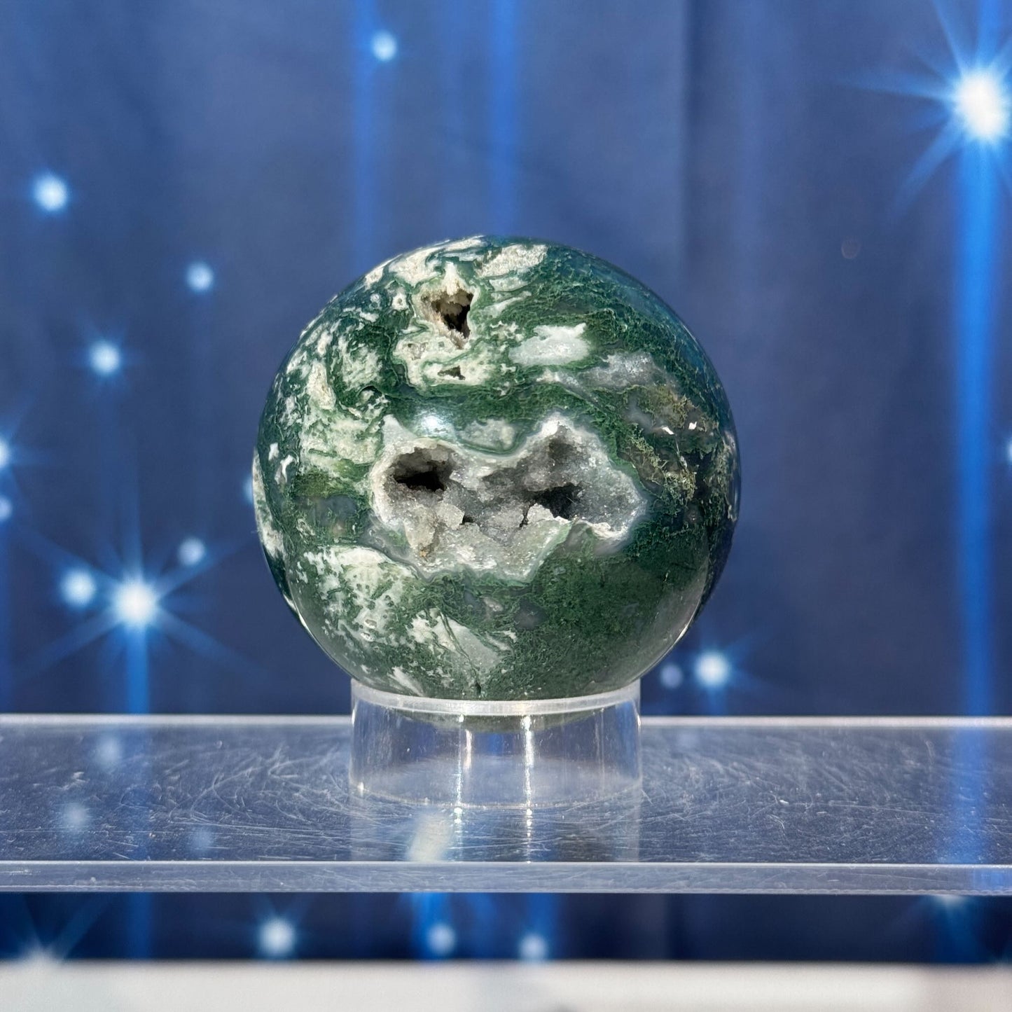 Moss Agate Sphere – 0.207 kg