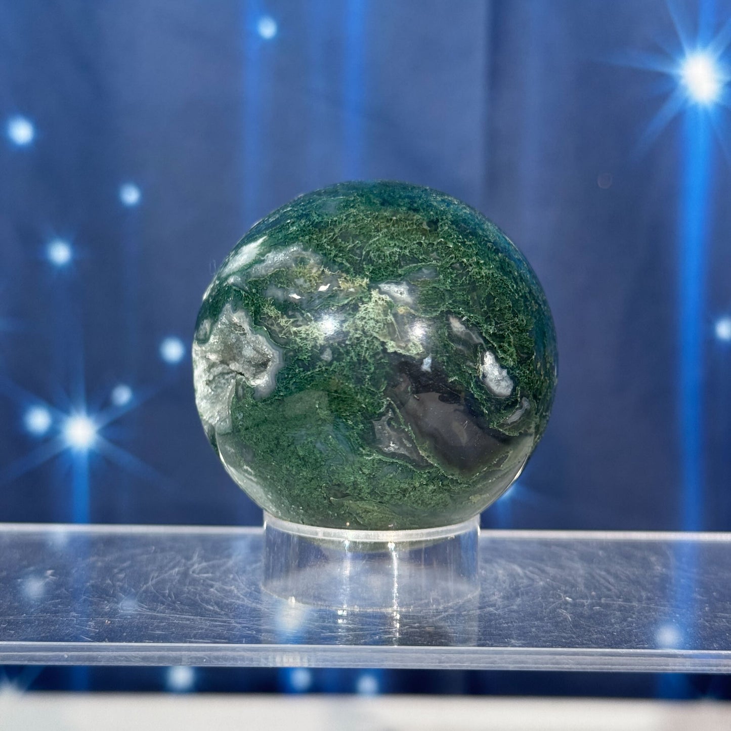 Moss Agate Sphere – 0.207 kg