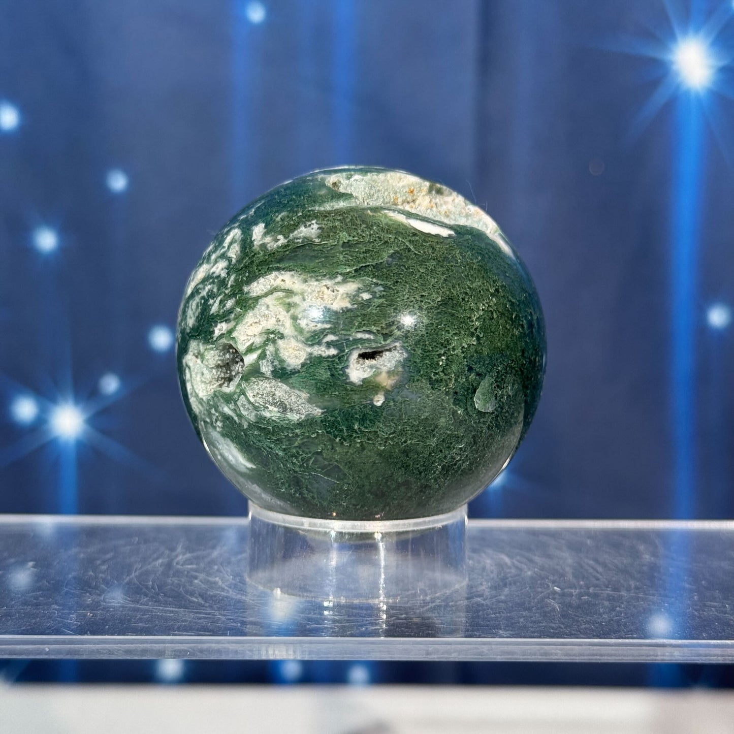 Moss Agate Sphere – 0.207 kg