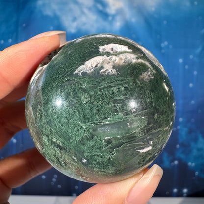 Moss Agate Sphere – 0.207 kg