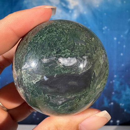 Moss Agate Sphere – 0.207 kg