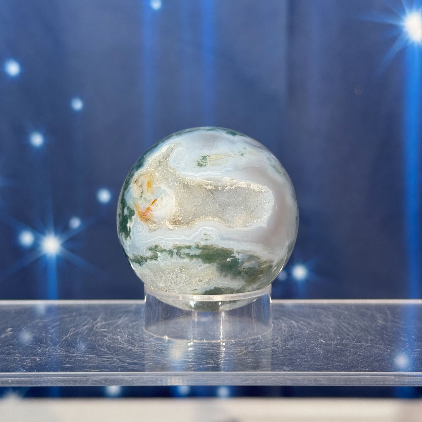 Moss Agate Sphere – 0.130 kg