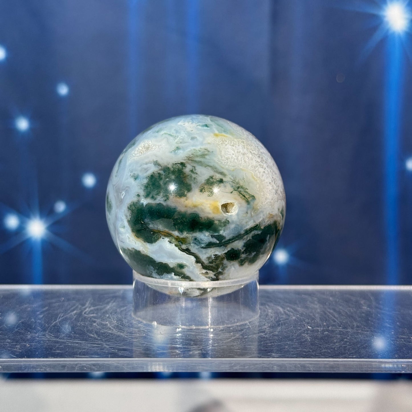 Moss Agate Sphere – 0.130 kg