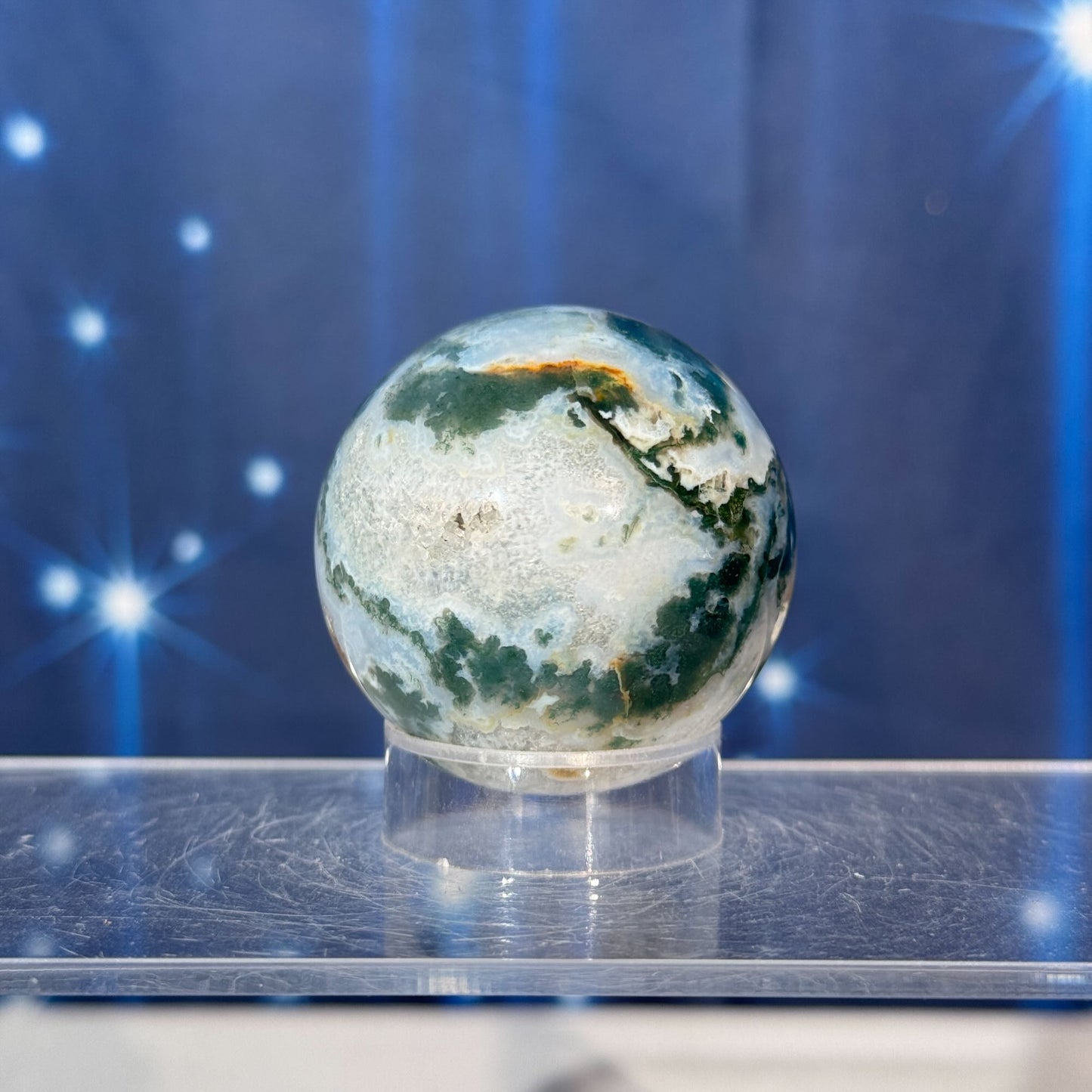 Moss Agate Sphere – 0.130 kg