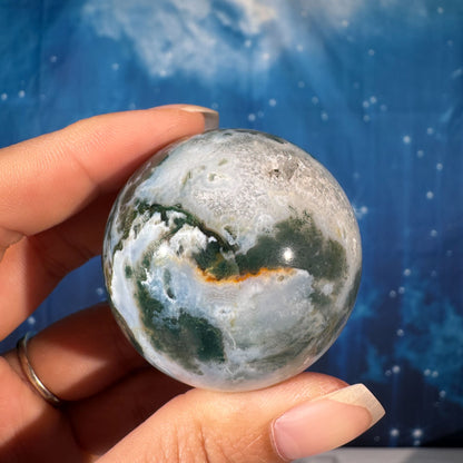 Moss Agate Sphere – 0.130 kg
