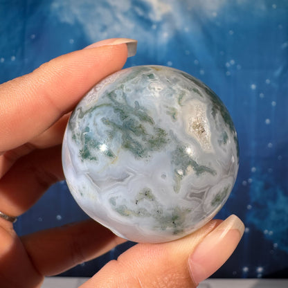 Moss Agate Sphere – 0.130 kg