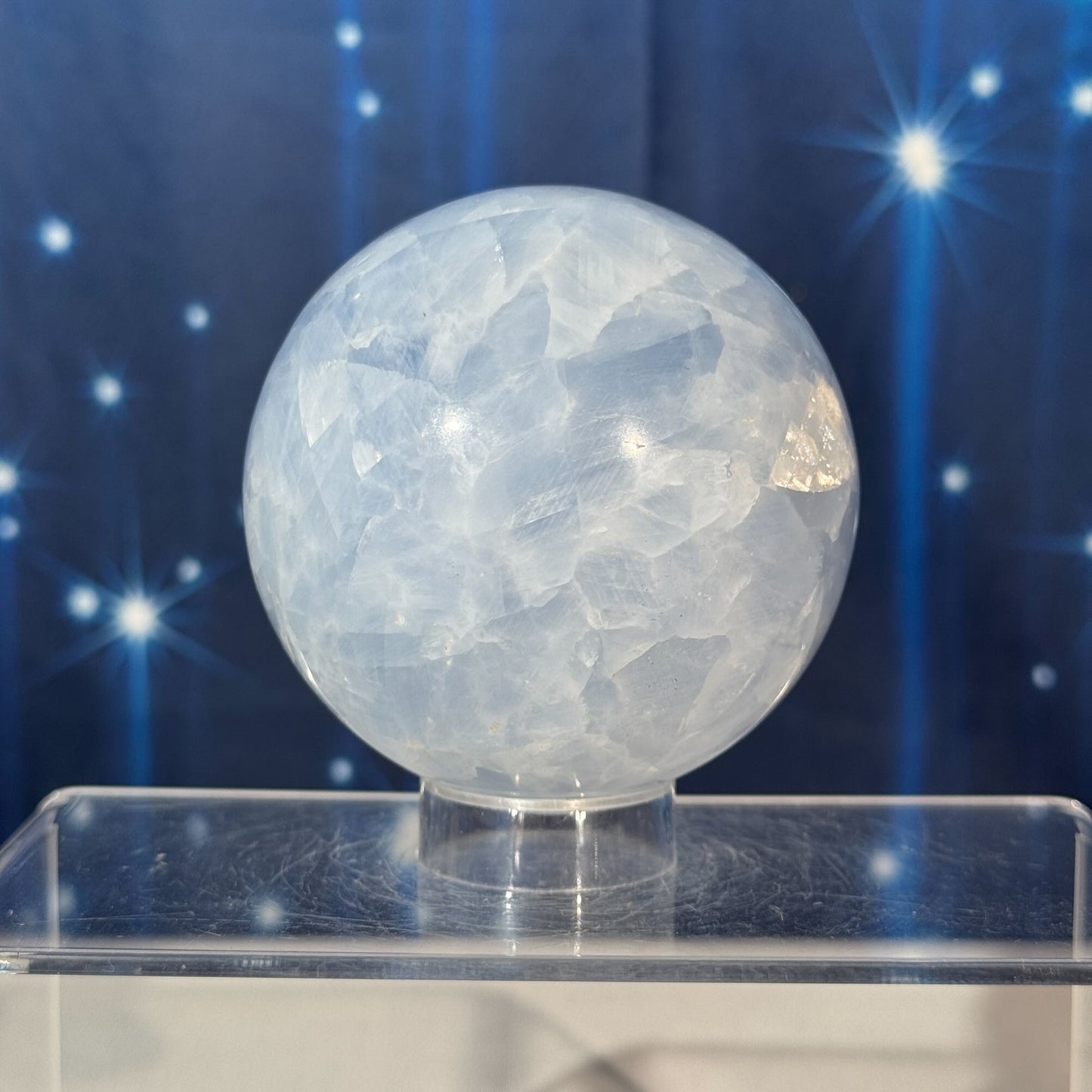 Blue Calcite Sphere – 0.632 kg