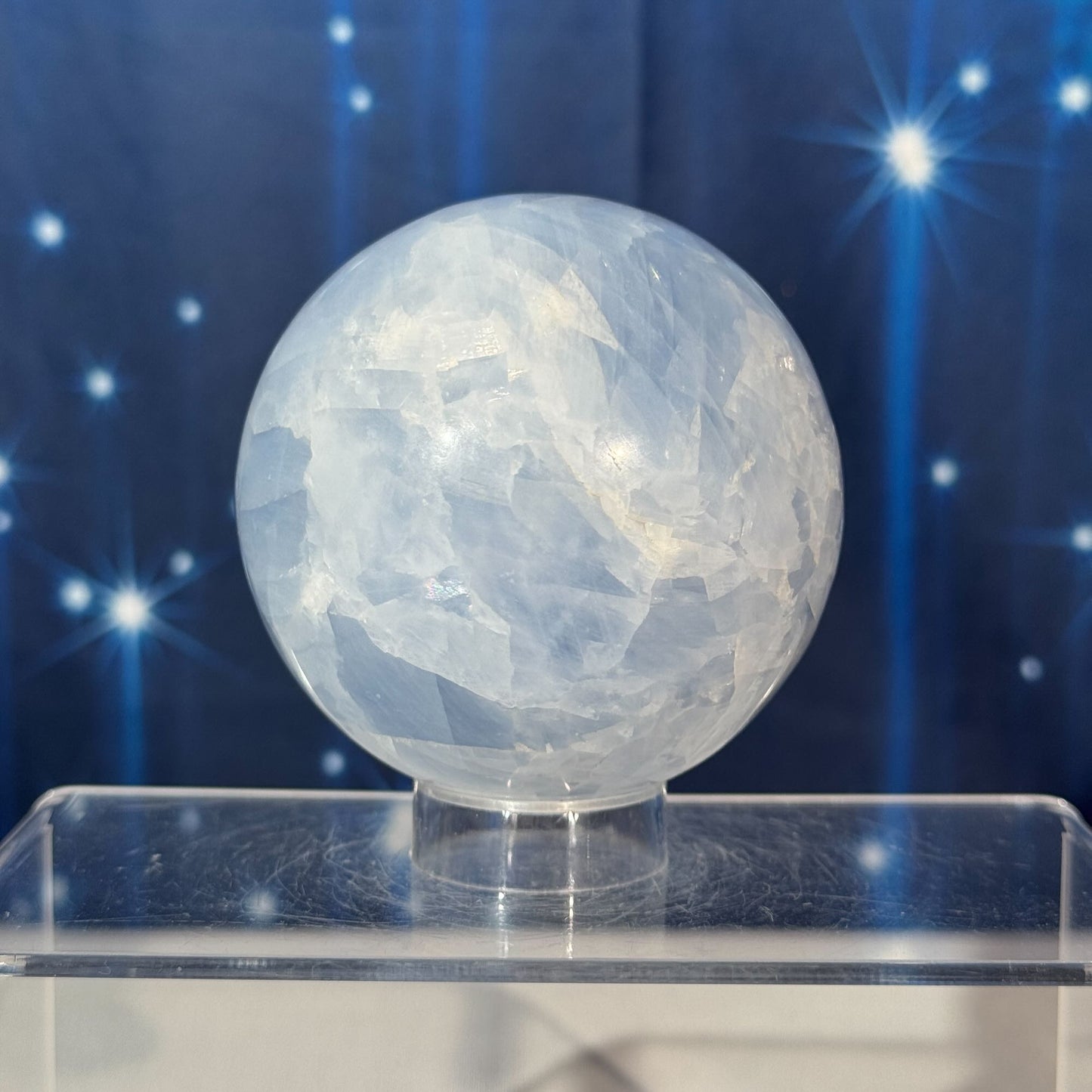 Blue Calcite Sphere – 0.632 kg