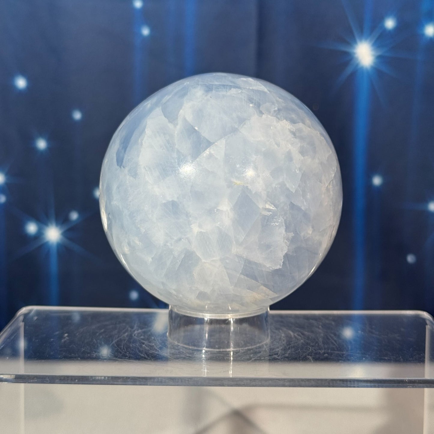 Blue Calcite Sphere – 0.632 kg