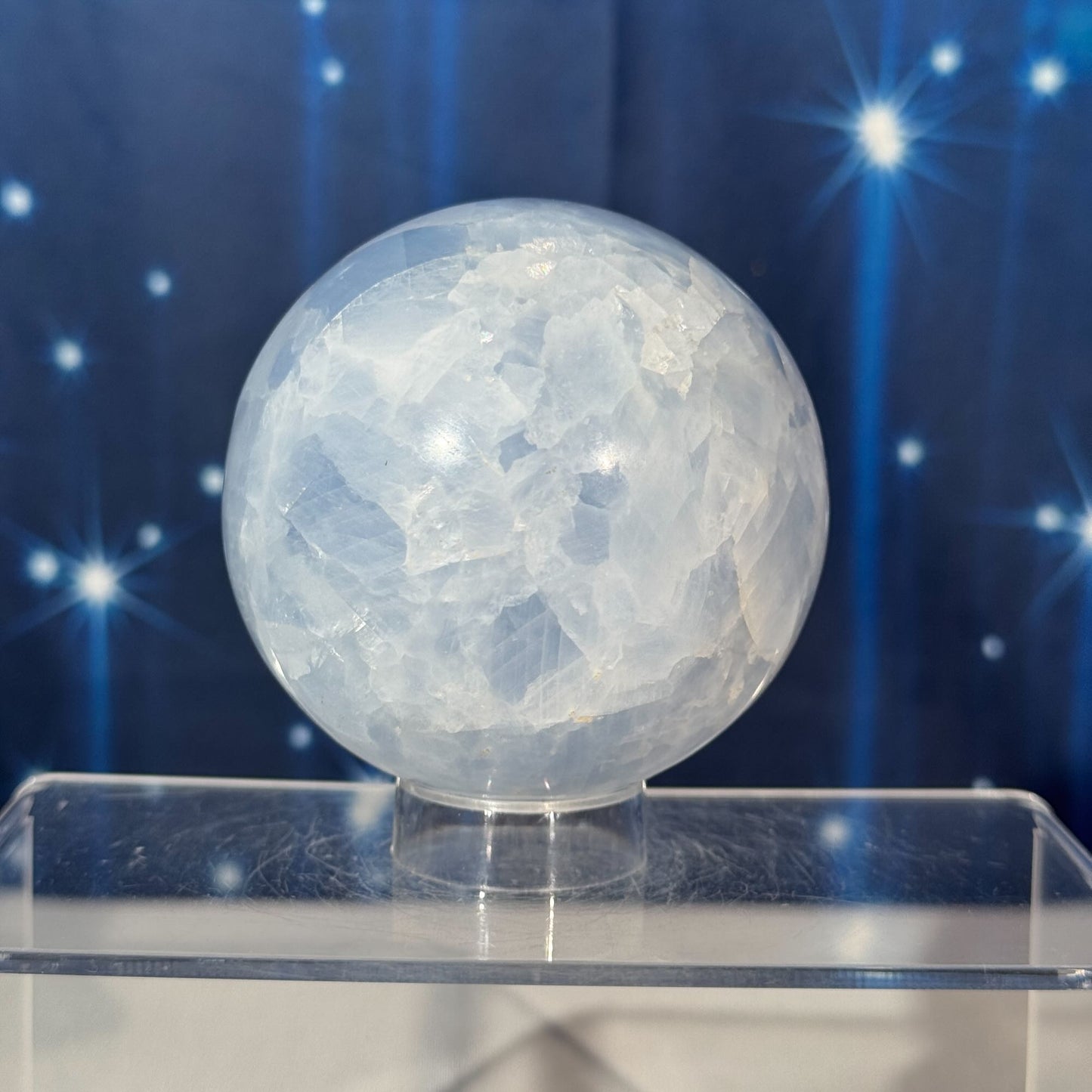 Blue Calcite Sphere – 0.632 kg