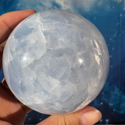 Blue Calcite Sphere – 0.632 kg