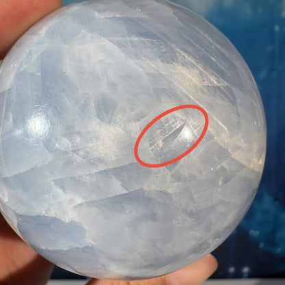 Blue Calcite Sphere – 0.632 kg