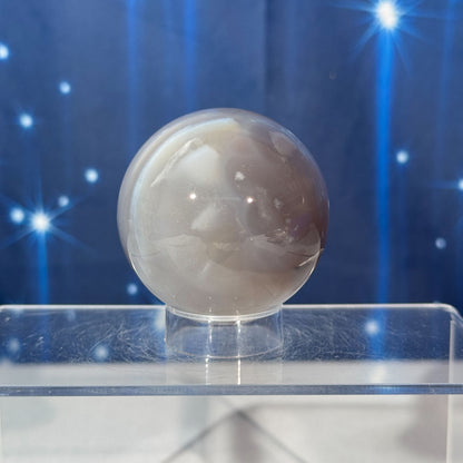 Flower Agate Sphere with Banding – 0.264 kg