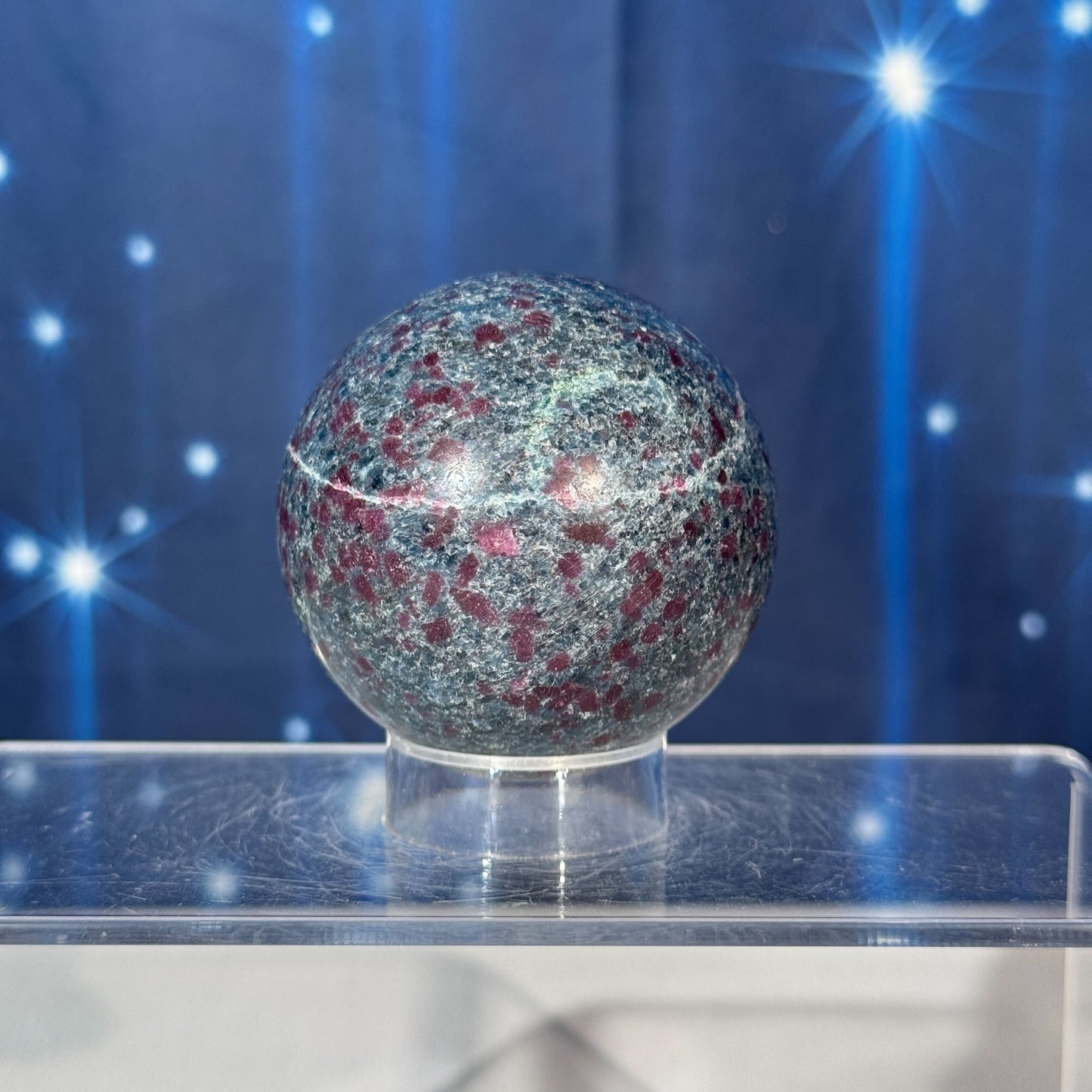 Ruby Kyanite Sphere – UV-Reactive • 0.357 kg