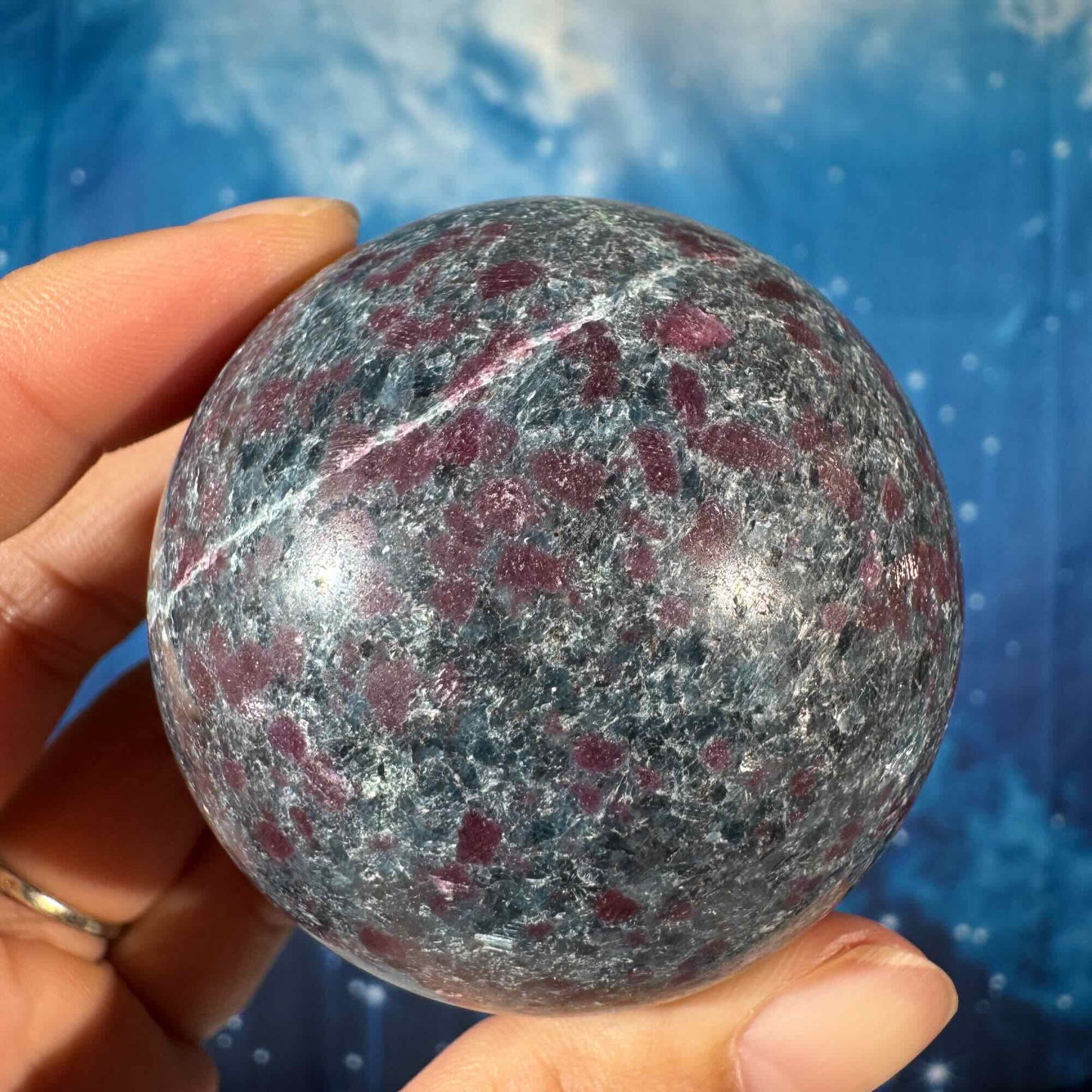 Ruby Kyanite Sphere – UV-Reactive • 0.357 kg