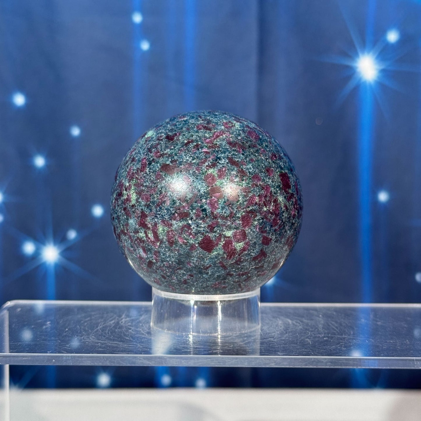 Ruby Kyanite Sphere – UV-Reactive • 0.371 kg