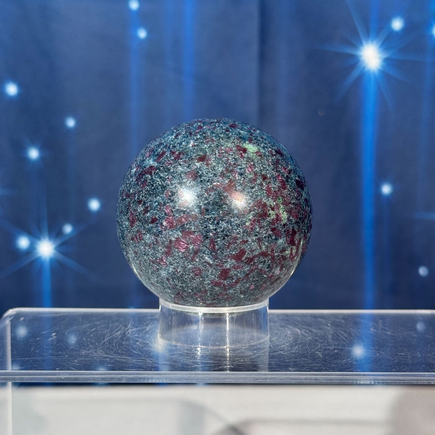 Ruby Kyanite Sphere – UV-Reactive • 0.371 kg