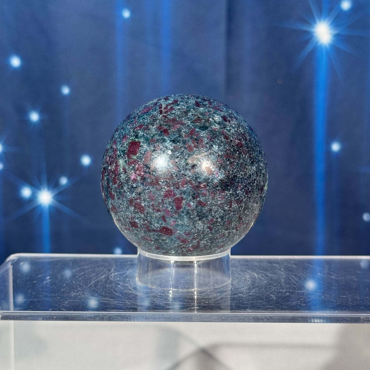 Ruby Kyanite Sphere – UV-Reactive • 0.371 kg