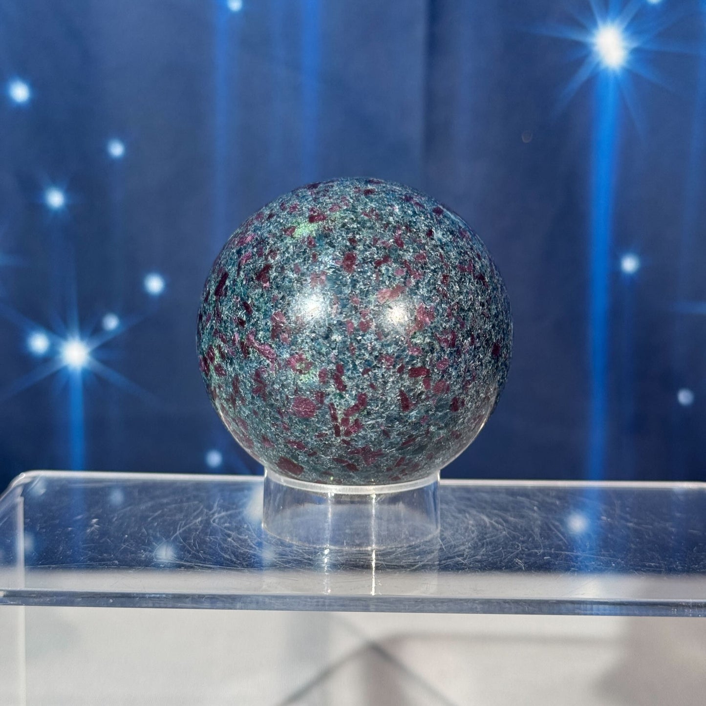 Ruby Kyanite Sphere – UV-Reactive • 0.371 kg