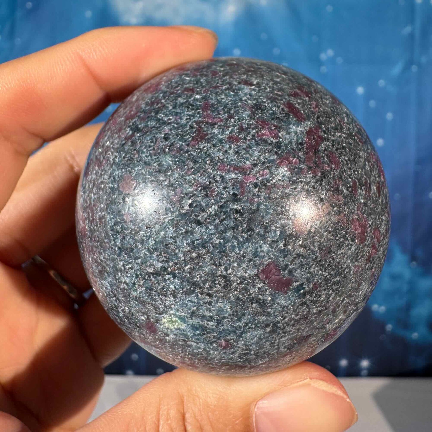 Ruby Kyanite Sphere – UV-Reactive • 0.371 kg