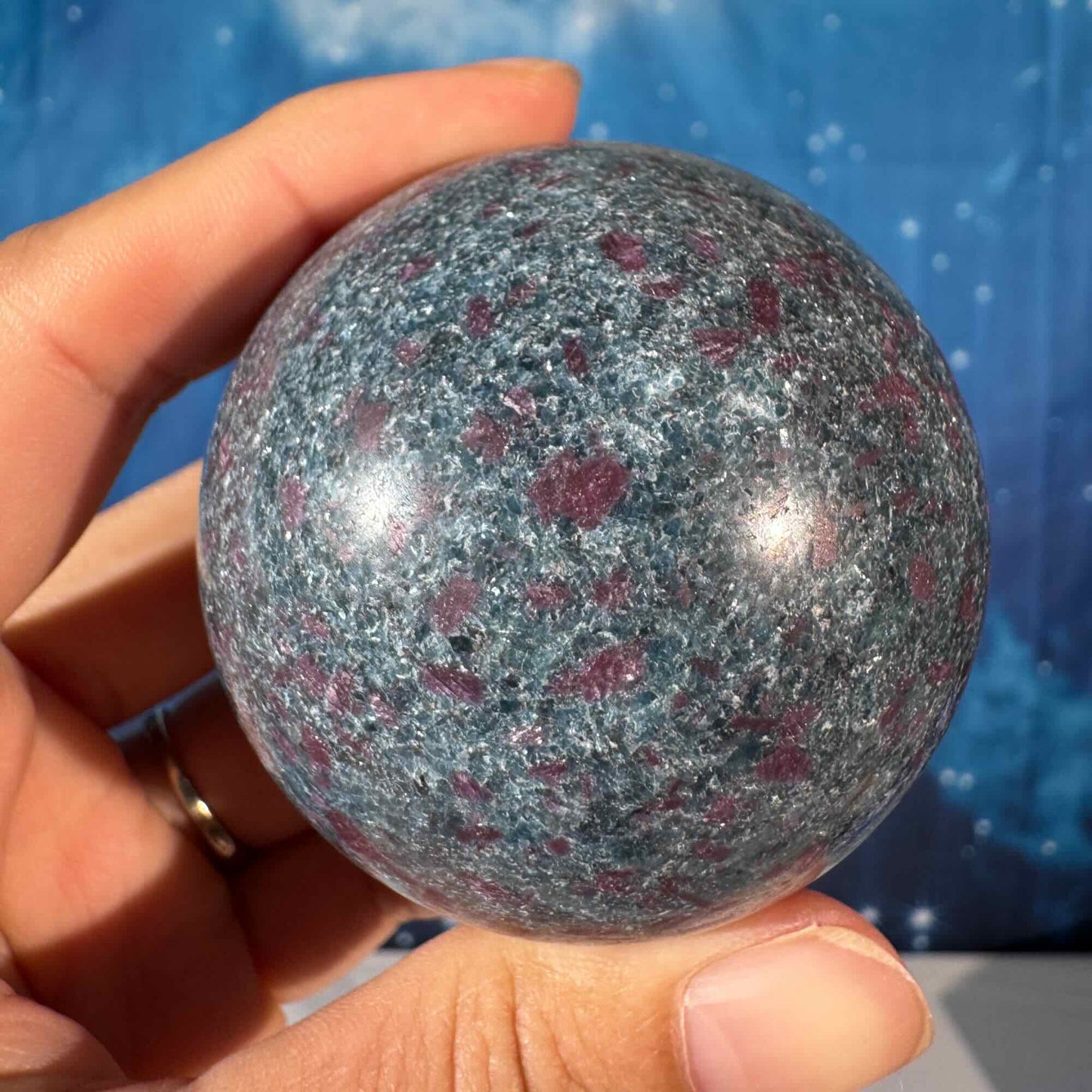 Ruby Kyanite Sphere – UV-Reactive • 0.371 kg