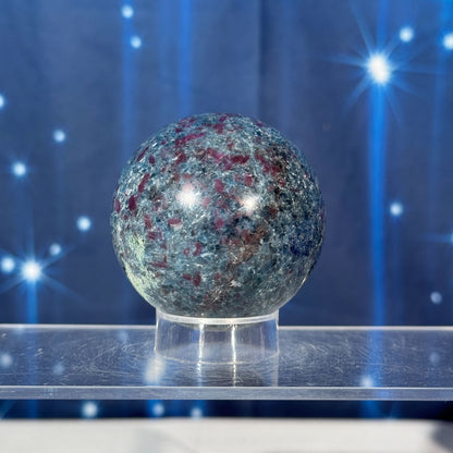 Ruby Kyanite with Fuchsite Sphere – UV-Reactive • 0.349 kg