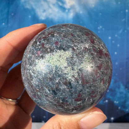 Ruby Kyanite with Fuchsite Sphere – UV-Reactive • 0.349 kg