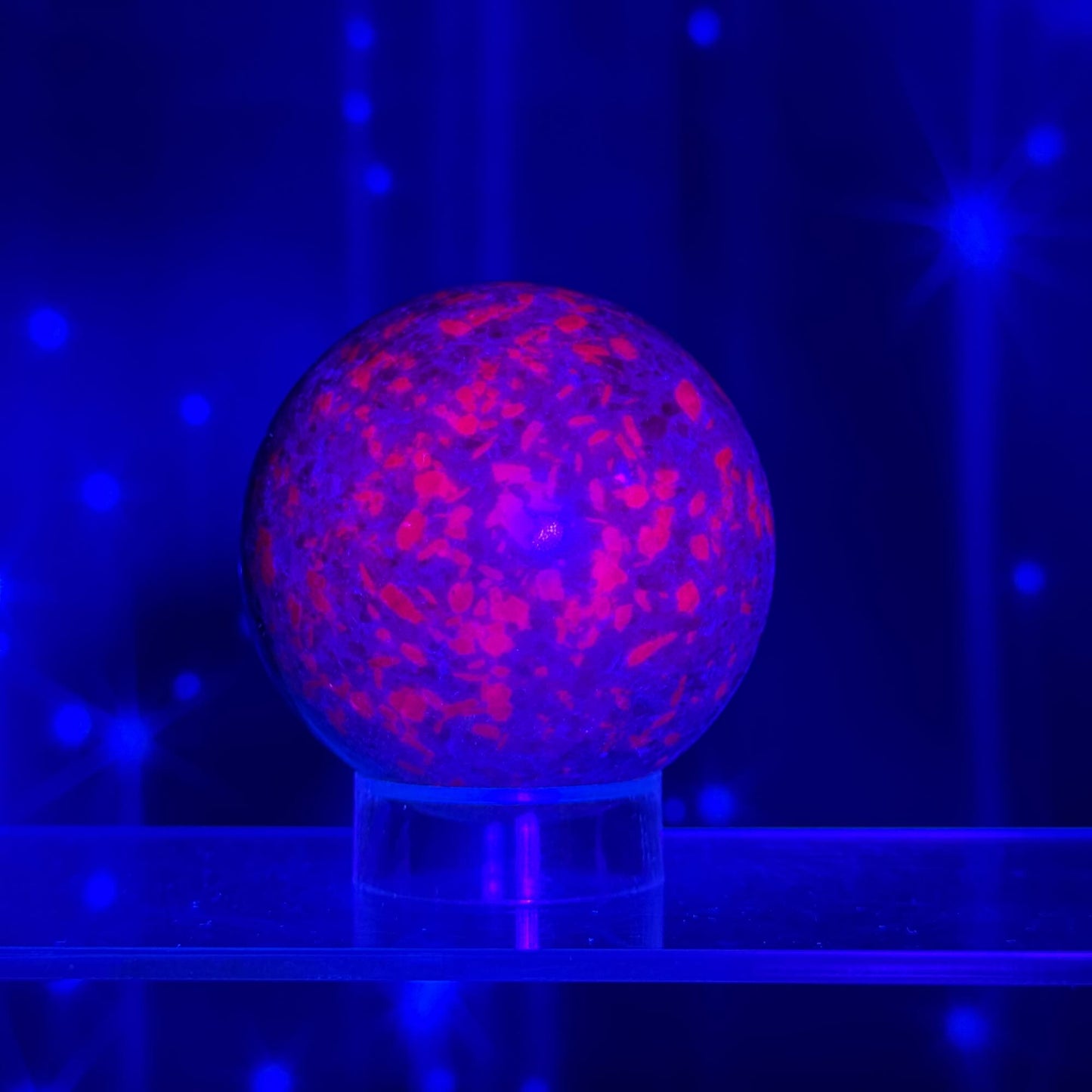 Ruby Kyanite with Fuchsite Sphere – UV-Reactive • 0.349 kg