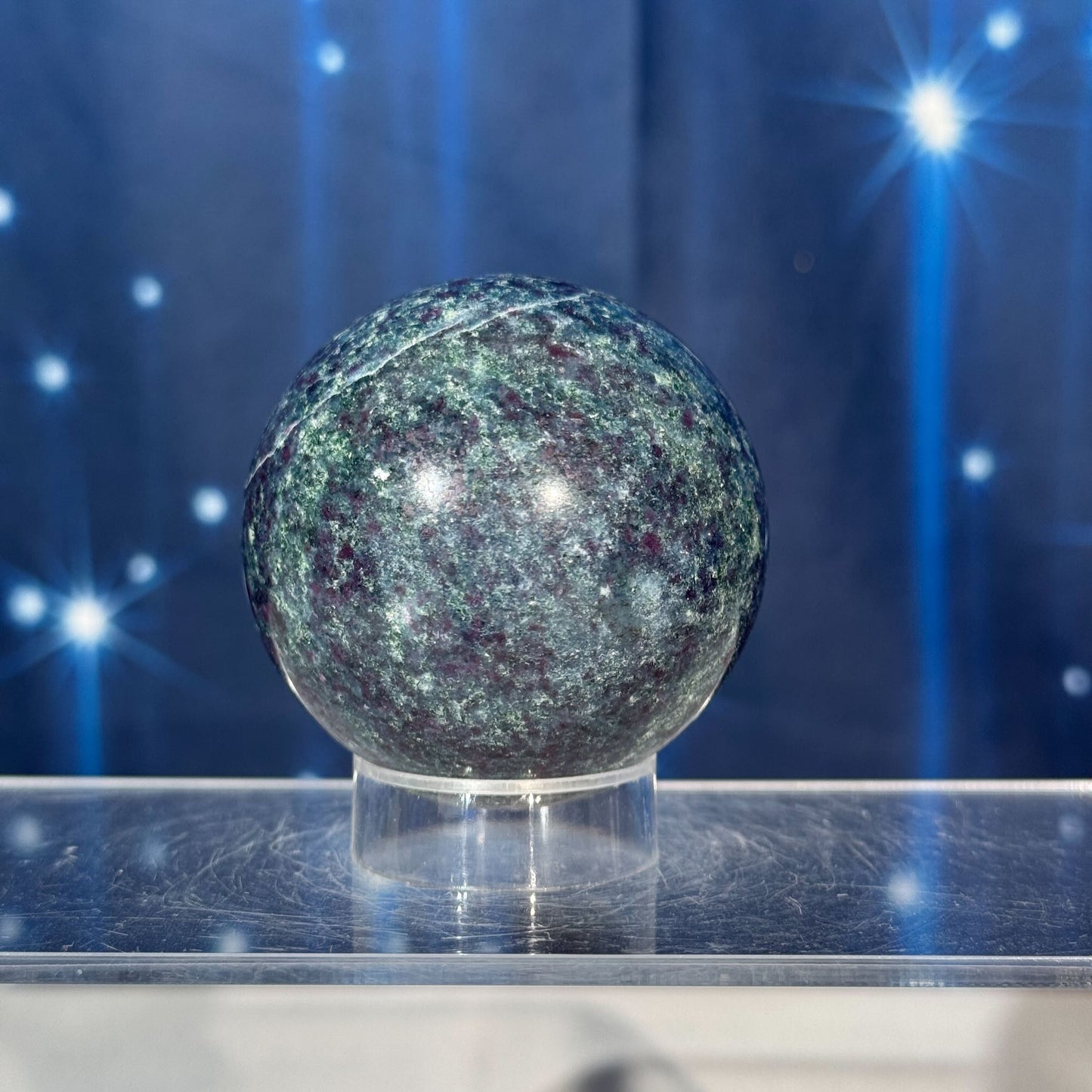 Ruby Kyanite with Fuchsite Sphere – UV-Reactive • 0.326 kg