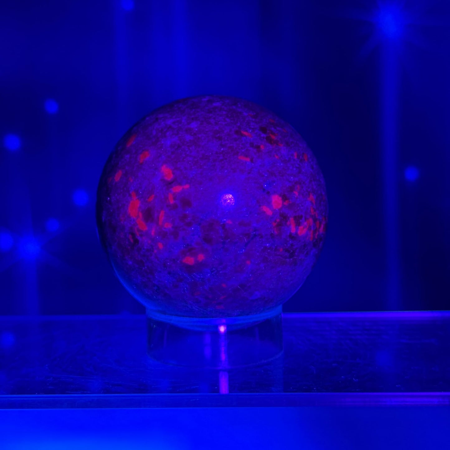 Ruby in Kyanite with Fuchsite Sphere – UV-Reactive • 0.306 kg