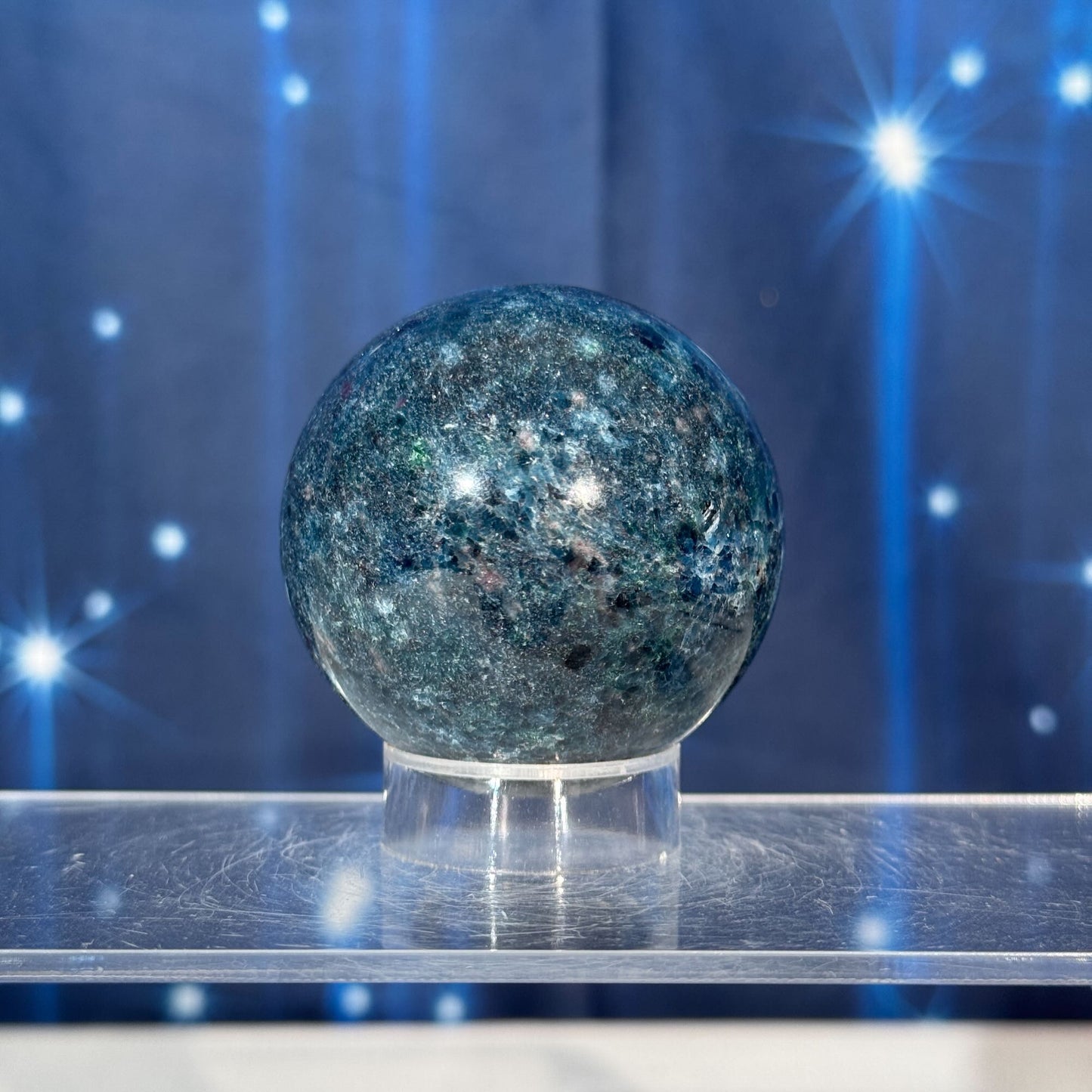 Ruby Kyanite with Fuchsite Sphere – UV-Reactive • 0.312 kg