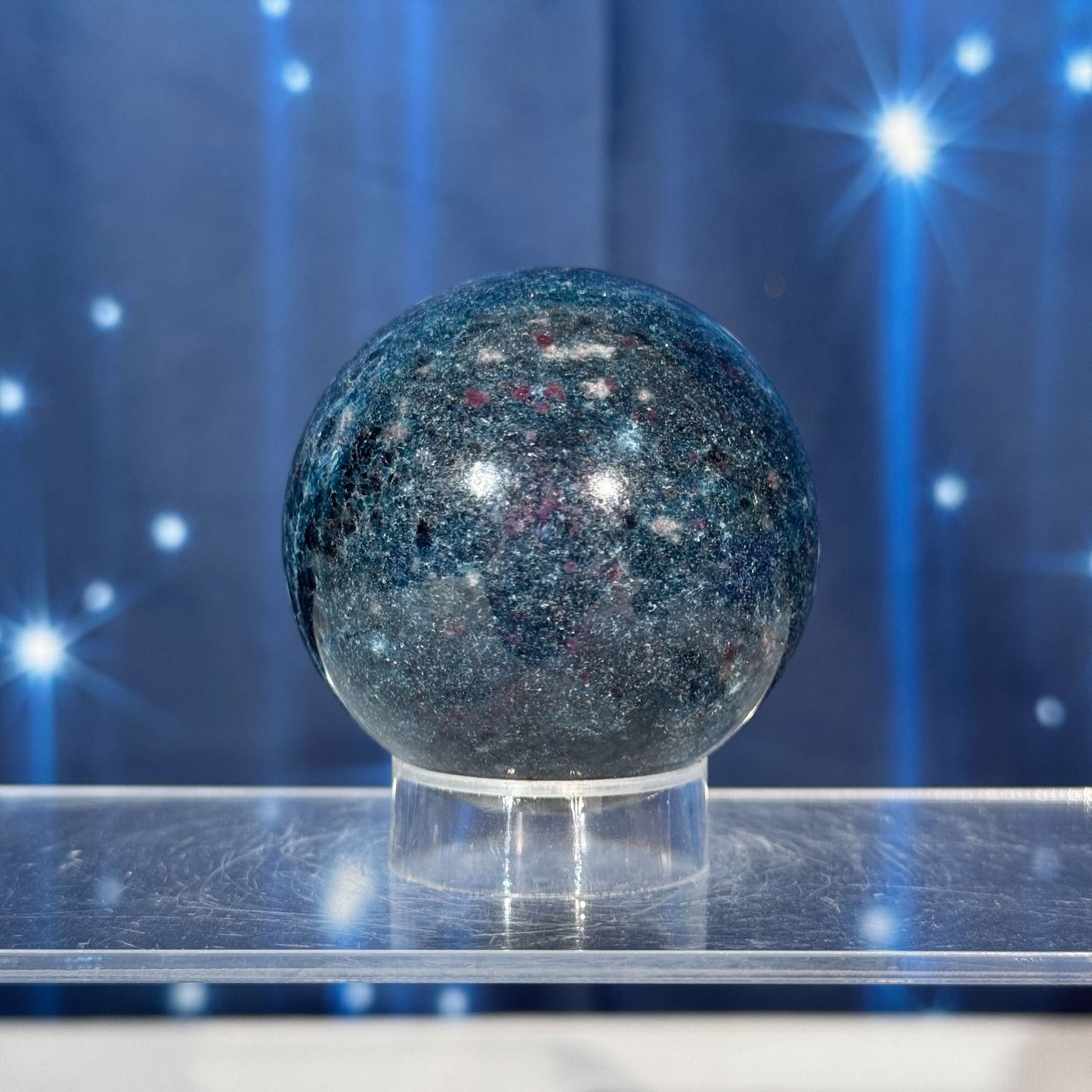 Ruby Kyanite with Fuchsite Sphere – UV-Reactive • 0.312 kg