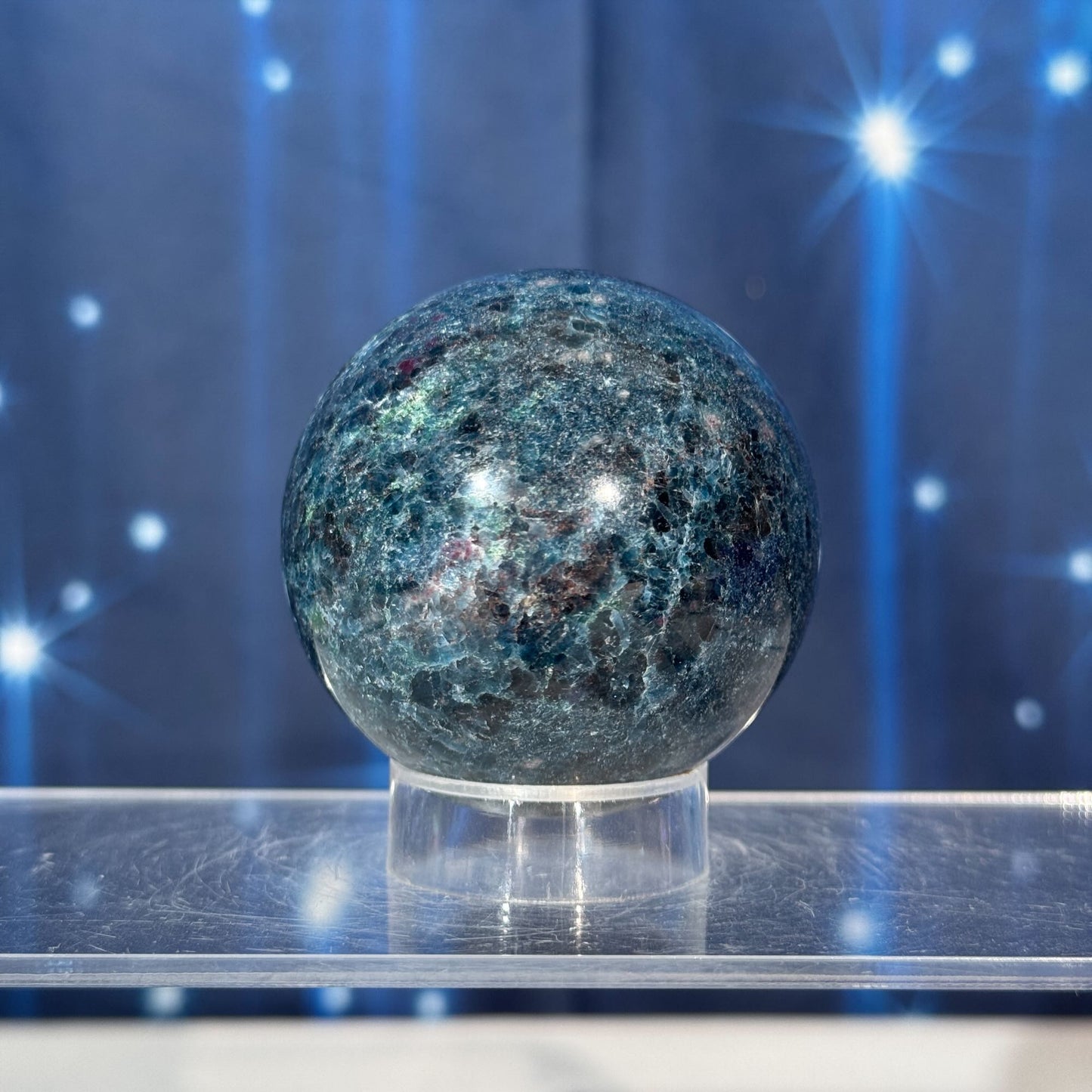 Ruby Kyanite with Fuchsite Sphere – UV-Reactive • 0.312 kg