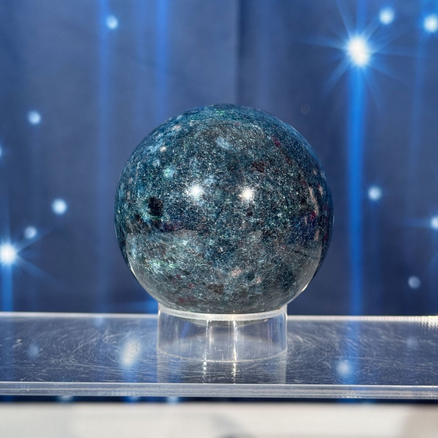 Ruby Kyanite with Fuchsite Sphere – UV-Reactive • 0.312 kg