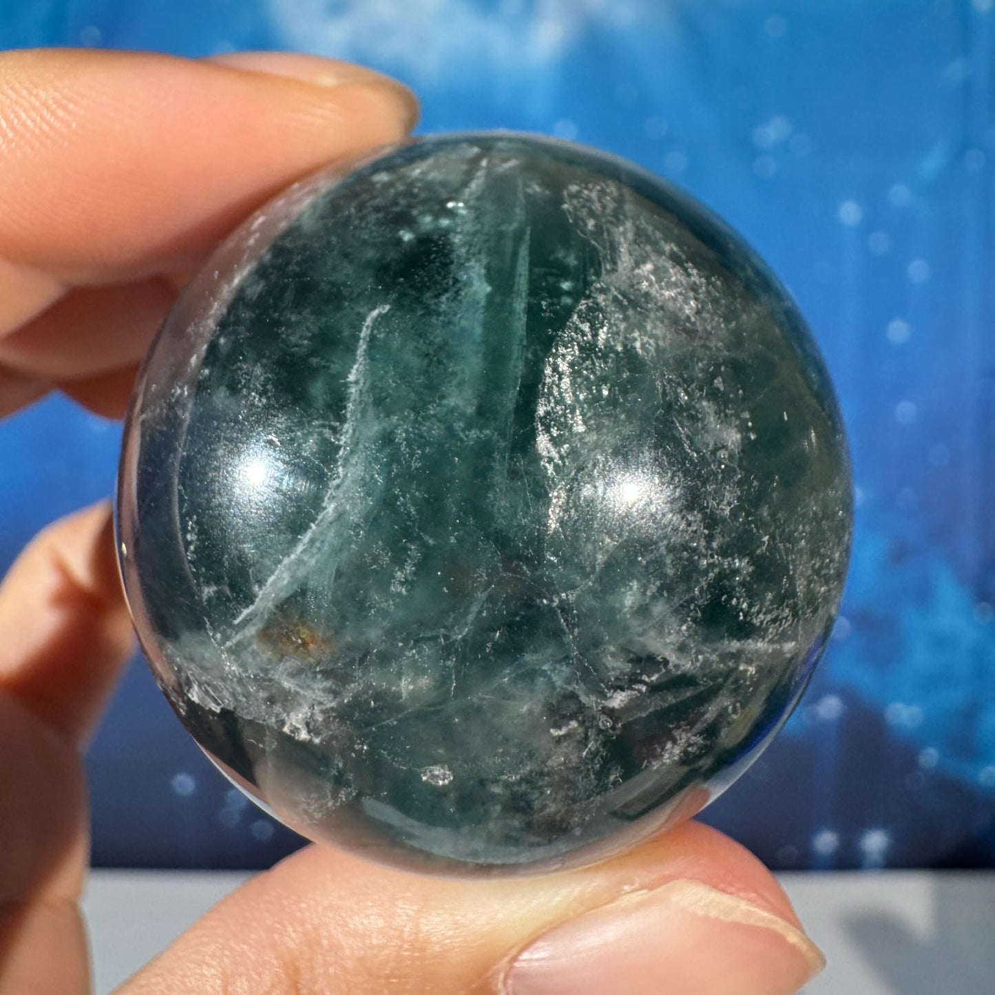 Blue Fluorite Sphere – 0.113 kg