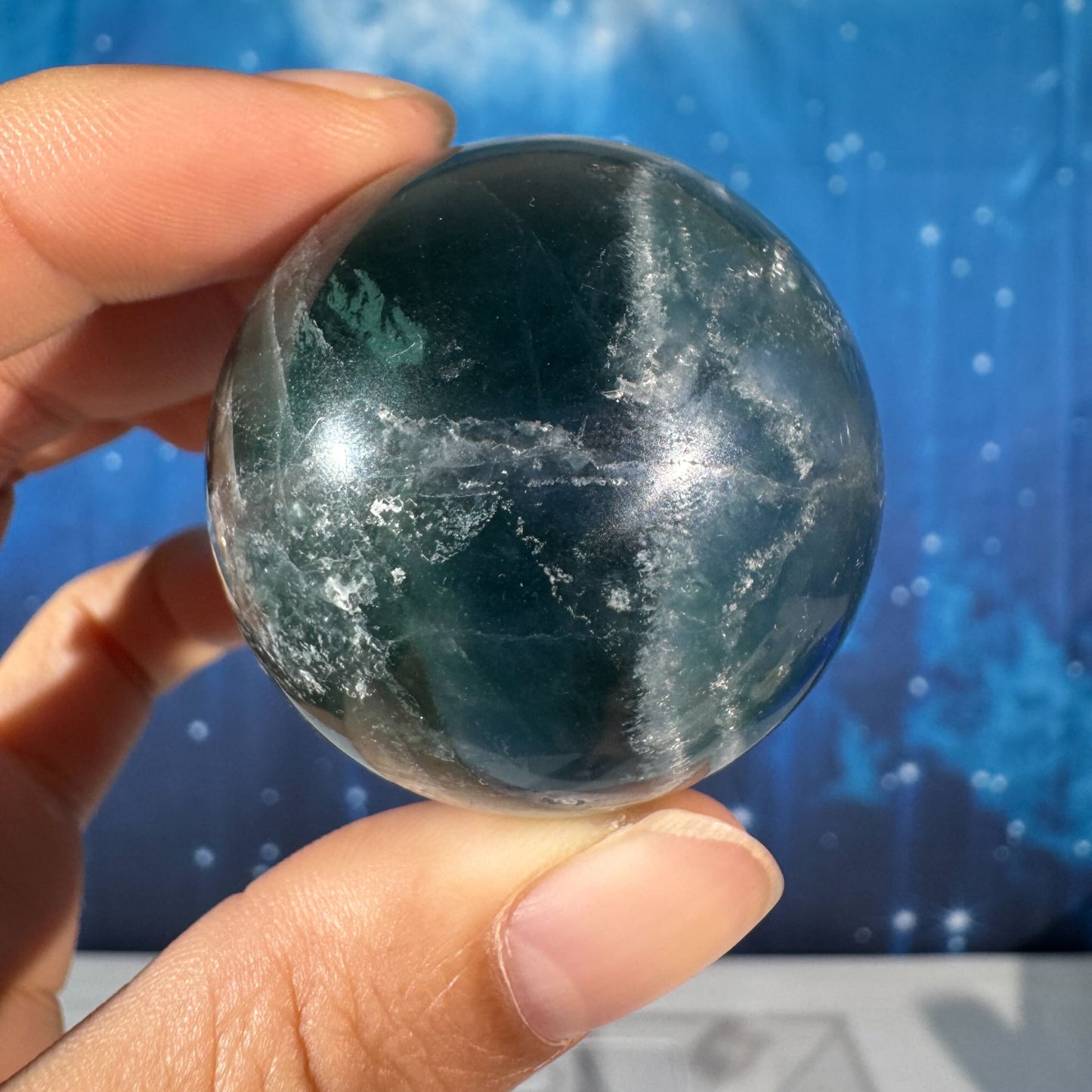 Blue Fluorite Sphere – 0.113 kg