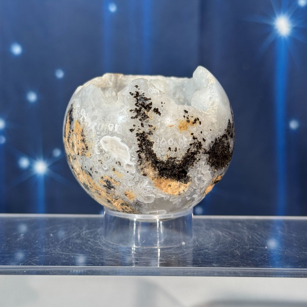 Chalcedony Sphere with Druzy Quartz – 0.153 kg