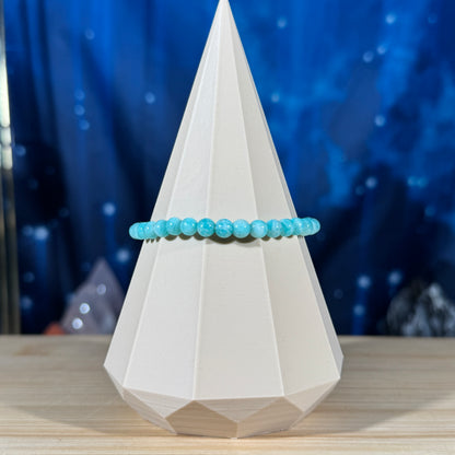 One (1) Amazonite bracelet – 5 mm beads, fits 6.25″ wrist