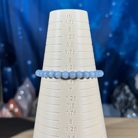 One (1) Angelite bracelet – 6mm beads - fits 6.5" wrist