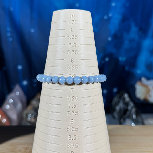 One (1) Angelite bracelet - 6mm beads - fits 6.75" wrist