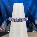 One (1) Charoite bracelet - 11mm beads, fits  6.5" wrist - flashy