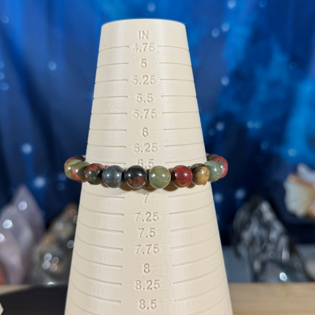 One (1) Cherry Creek Jasper bracelet – 8mm beads - fits 6.75" wrist