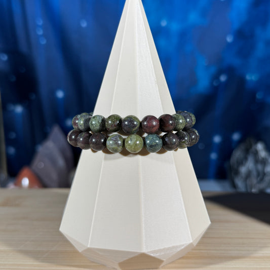 One (1) Dragonsblood bracelet - 8mm beads - fits 6.25" wrist